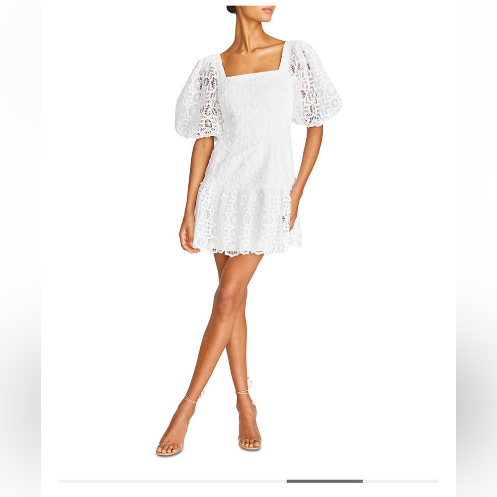 Monique Lhuillier Puff Sleeve Dress